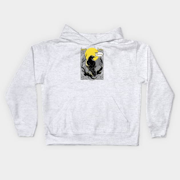 Quote the Raven: Nevermind. Kids Hoodie by PalmGallery